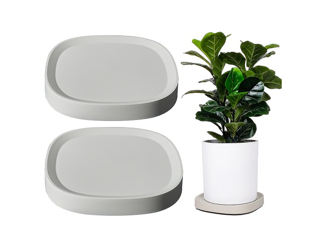 FAMIJOY 2 Pack 12.4 Inch Fashion Plant Caddy with 4 Mute Wheels, Plant Stand with Easy Moving Caster Invisible Wheels, Rolling Plant Dolly Pot Trolley Indoor,Easy to Move Heavy Duty Plant Pots
